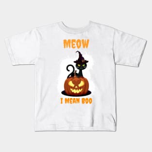 Meow I Mean Boo Kids T-Shirt